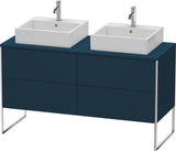 DURAVIT XSquare Waschtischunterbau 1400 mm betongrau matt mit 4 Schubkästen und Tip-On-Technik
