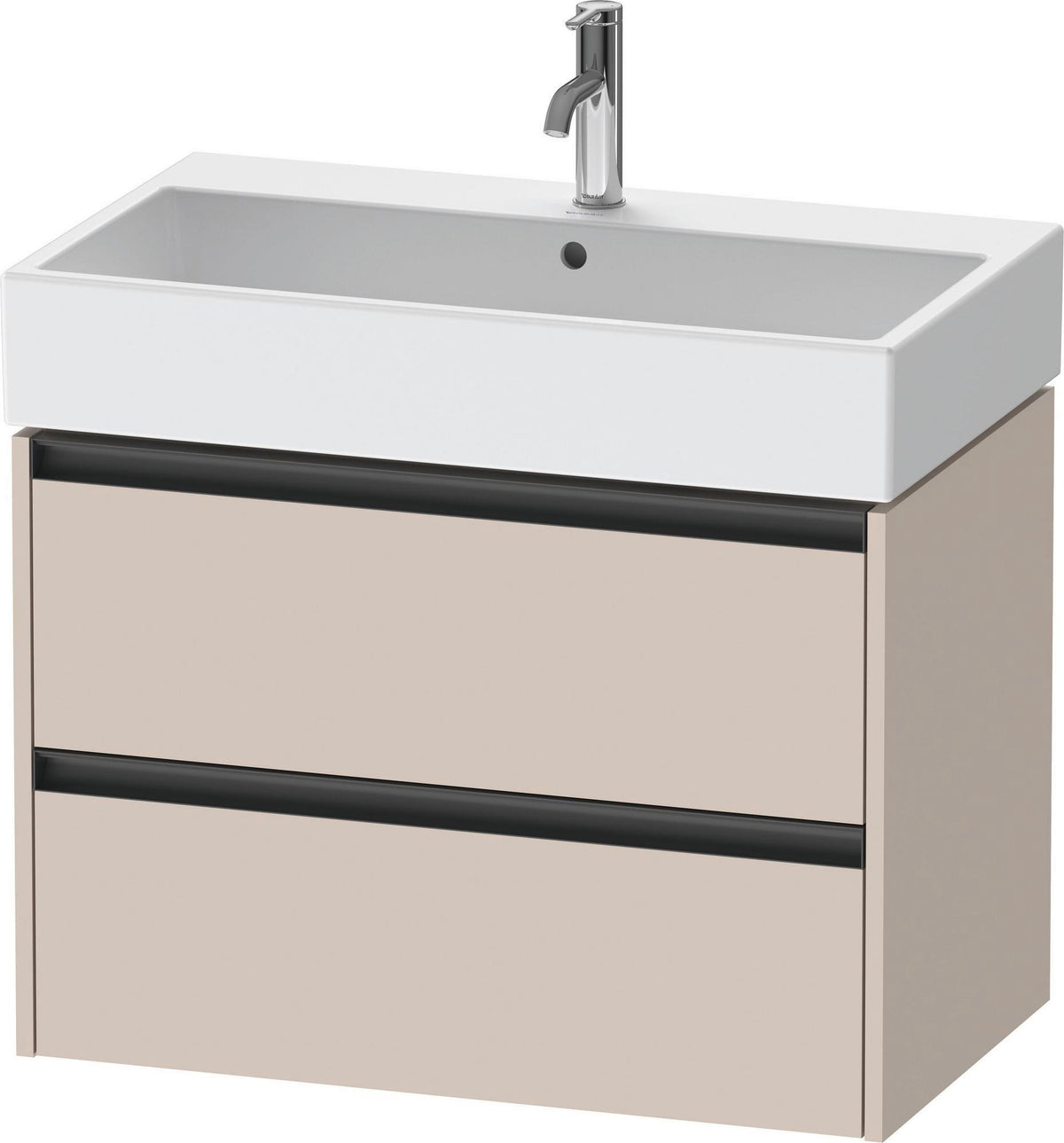 Duravit Ketho.2 Waschtischunterbau 784 mm wandhängend betongrau matt mit 2 Schubkästen