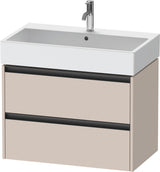 Duravit Ketho.2 Waschtischunterbau 784 mm wandhängend betongrau matt mit 2 Schubkästen
