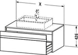 DURAVIT Ketho Waschtischunterbau 1200 mm weiß matt – wandhängend, 1 Auszug, Soft-Close