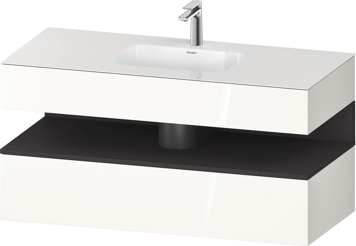 DURAVIT Qatego Studio F. A. Porsche Einbauwaschtisch mit Konsolenwaschtischunterbau 1200 mm Weiß Matt