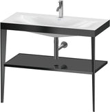 Duravit XViu c-bonded Waschtischset 1000 mm mit Metallkonsole, weiß hochglanz / schwarz matt – inkl. Waschschüssel
