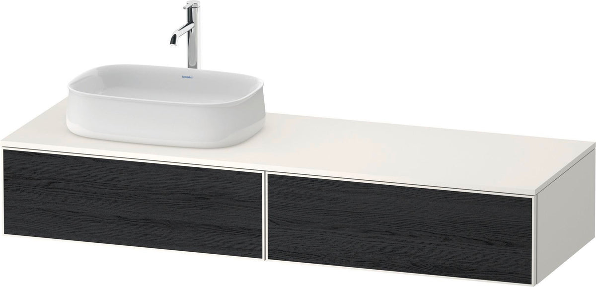 DURAVIT Zencha Konsolen-Waschtischunterbau 1600 mm Eiche Anthrazit mit 2 Auszügen