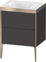 DURAVIT XViu c-bonded Waschtischunterschrank 600 mm, 2 Auszüge, anthrazit, bodenstehend