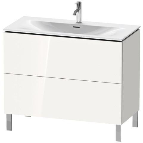 Duravit Waschtischunterbau L-Cube 704x1020x481 mm weiß matt – 2 Auszüge, Tip-On, für Viu