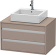 Duravit Ketho Waschtischunterbau 800 mm wandhängend, 2 Schubkästen, basalt matt