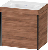 DURAVIT XViu c-bonded Waschtischunterbauset 460 mm, 1 Tür, Schwarz Matt / Nussbaum Gebürstet, Wandhängend