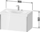 Duravit XViu Möbelwaschtischset 800x480mm mit Unterschrank, 1 Auszug, Ahorn mitte