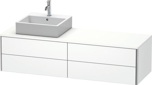 Duravit XSQUARE Waschtischunterbau 1600 mm mit Becken links – Sand Matt