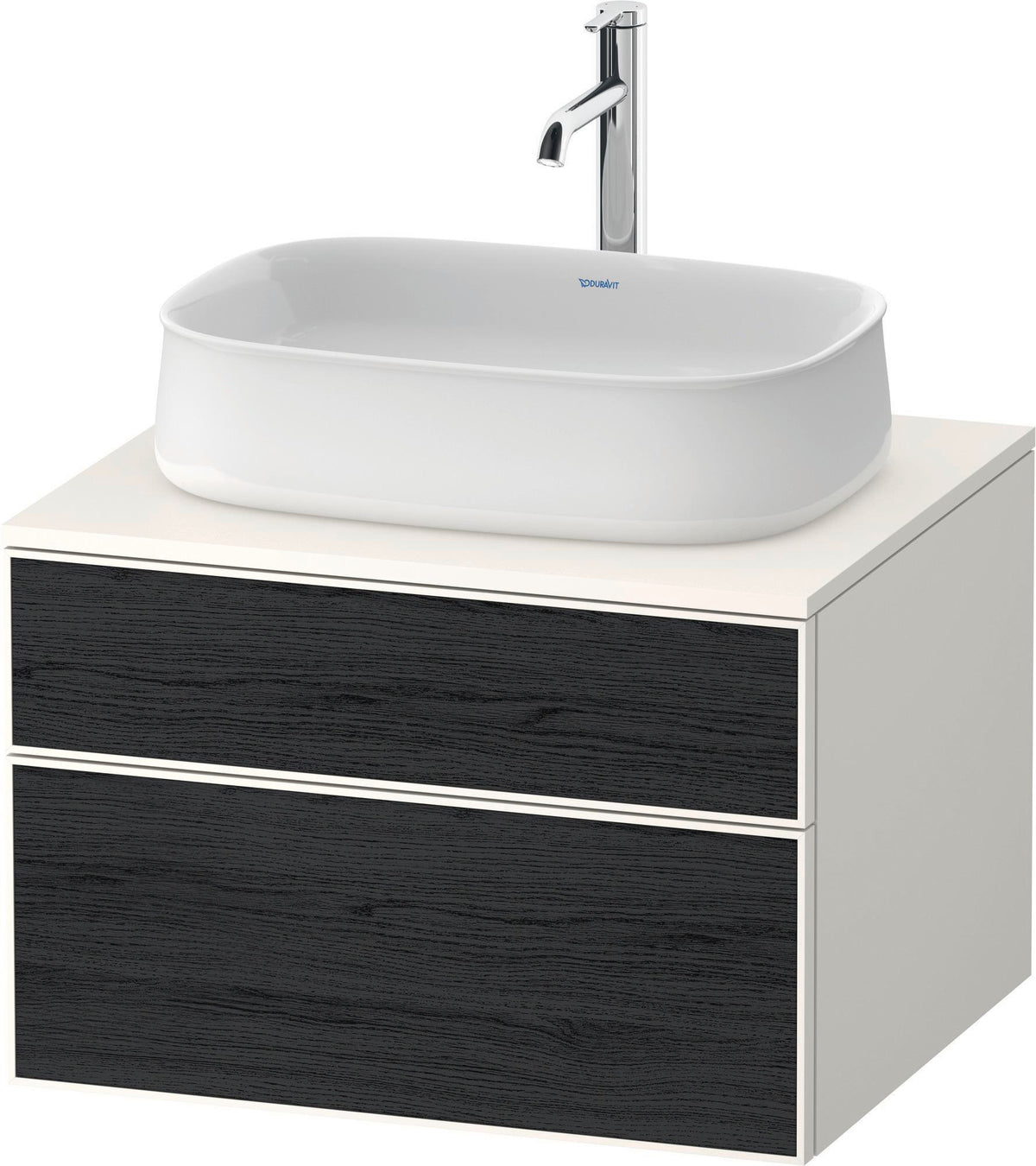DURAVIT Zencha Konsolenwaschtischunterbau 650 mm Eiche Anthrazit mit Push-Open