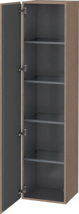 Duravit Hochschrank L-Cube 363x400x1760mm, 1 Tür, links, amerikanisch Nussbaum