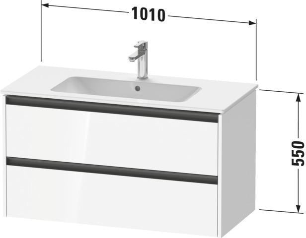 Duravit Ketho.2 Waschtischunterbau 1010 mm Eiche Terra Matt mit 2 Schubkästen