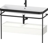 Duravit Waschtischset HAPPY D.2 PLUS 1175x490mm ein Hahnloch taupe supermatt