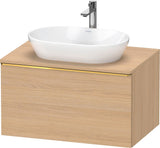DURAVIT D-Neo Konsolenwaschtischunterbau 800 mm betongrau matt mit Bronze-Griff und Soft-Close-Auszug