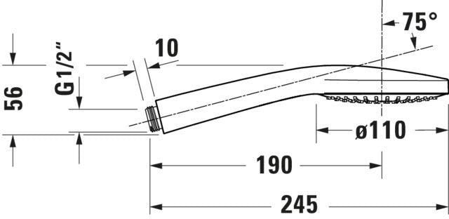 DURAVIT Handbrause 1-Jet D110 Rain Chrom Weiß – 110 mm Duschkopf mit Antikalksystem