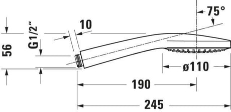 DURAVIT Handbrause 1-Jet D110 Rain Chrom Weiß – 110 mm Duschkopf mit Antikalksystem