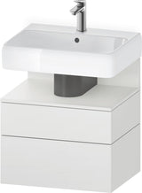 DURAVIT Qatego Waschtischunterbau 590 mm Eiche Terra Matt mit Tip-On-Technik und LED-Nischenbeleuchtung