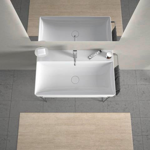 Duravit DuraSquare Metallkonsole höhenverstellbar mit Handtuchhalter links/rechts, chrom