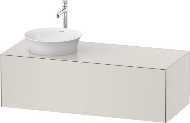 Duravit White Tulip Waschtischunterbau 1300 mm, 1 Auszug, weiß seidenmatt, mit Beleuchtung – Design Philippe Starck