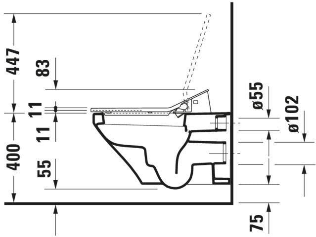 DURAVIT SensoWash Slim Dusch-WC-Sitz für DuraStyle, weiß, mit Fernbedienung & Durchlauferhitzer