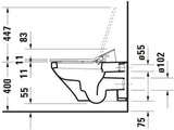 DURAVIT SensoWash Slim Dusch-WC-Sitz für DuraStyle, weiß, mit Fernbedienung & Durchlauferhitzer