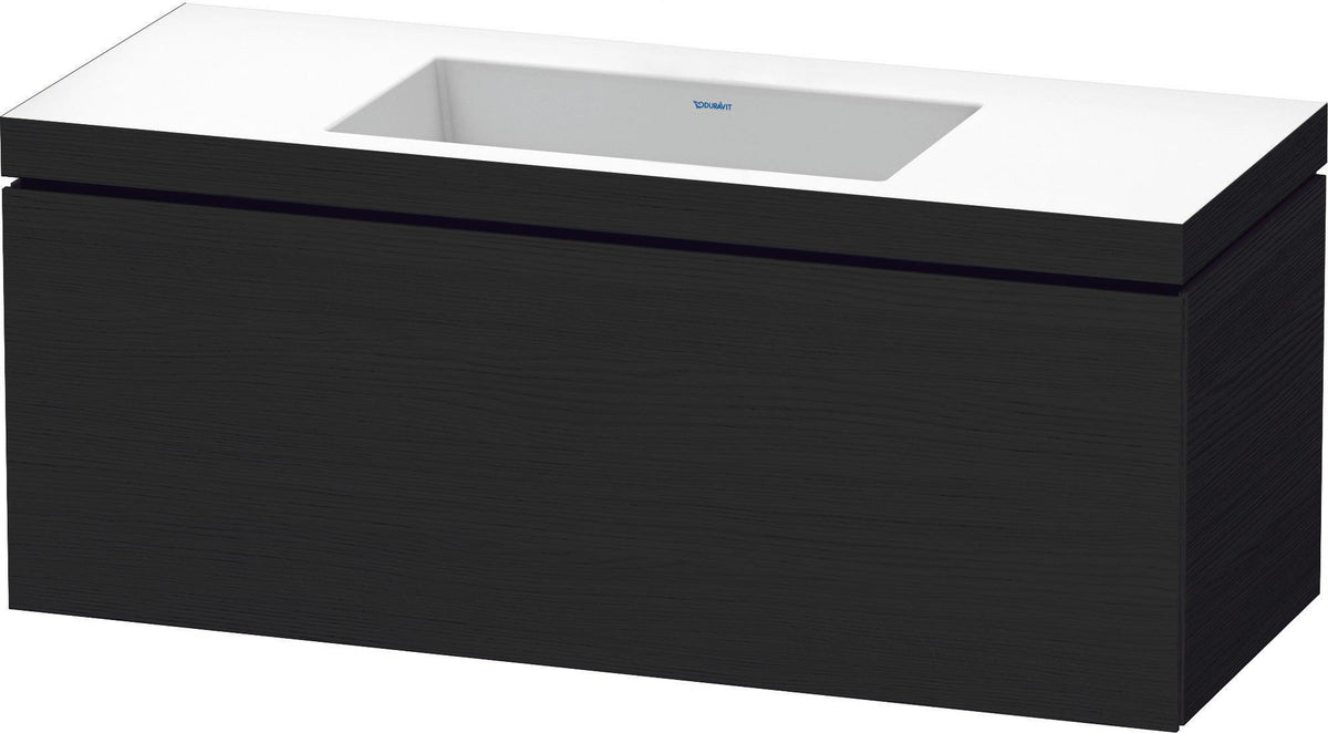 DURAVIT L-Cube c-bonded Waschtischset 1200 mm Eiche Schwarz mit Vero Air Becken, 1 Auszug, wandhängend