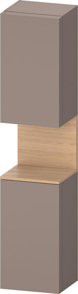 DURAVIT Qatego Hochschrank 400 mm, 2 Türen, weiß Hochglanz, Eiche Schw. Matt