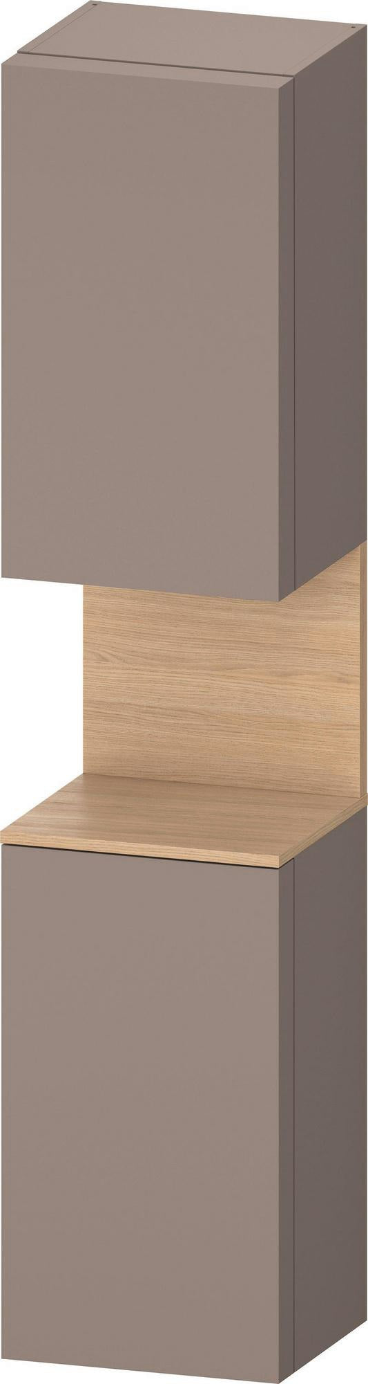 DURAVIT Qatego Hochschrank 400x360x1760mm, 2 Türen, Eiche Schwarz Matt – Wandhängend