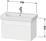 Duravit No.1 Waschtischunterbau wandhängend 740 mm Weiß Matt mit 1 Auszug und Soft-Close
