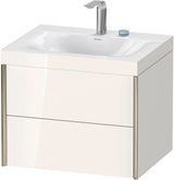 Duravit XViu Waschtischunterbau 600 mm 2 Schubkästen champagner matt weiß matt