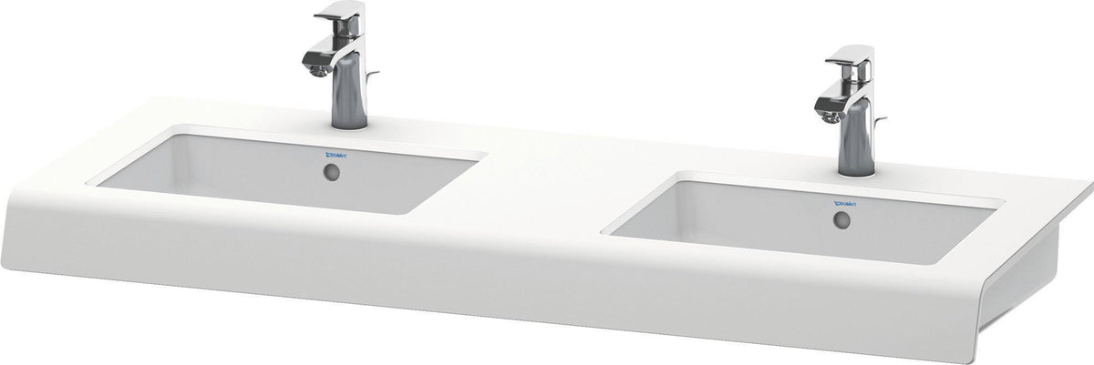 DURAVIT DuraStyle Konsole 800 mm weiß matt – Wandhängende Waschtischplatte mit 2 Ausschnitten
