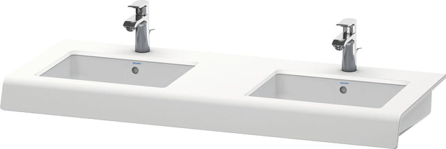 DURAVIT DuraStyle Konsole 800 mm weiß matt – Wandhängende Waschtischplatte mit 2 Ausschnitten