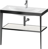 Duravit XViu c-bonded Waschtischset 1000 mm mit Metallkonsole, weiß hochglanz / schwarz matt – inkl. Waschschüssel