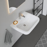 Duravit D-Code Waschtisch 550 mm weiß mit Überlauf und Hahnlochbank – Wandmontage