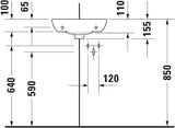 Duravit Eck-Handwaschbecken ME by Starck 435 mm mit Überlauf und 1 Hahnloch, weiß seidenmatt