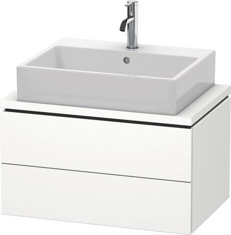 Duravit L-Cube Waschtischunterbau 720x477mm taupe supermatt mit 2 Schubkästen, Tip-On-Technik und Siphonausschnitt