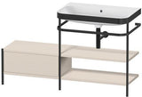 Duravit Waschtischset HAPPY D.2 PLUS 1400x490mm ein Hahnloch taupe supermatt