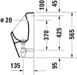 Duravit No.1 Urinal 305x290mm spülrandlos weiß Zulauf hinten