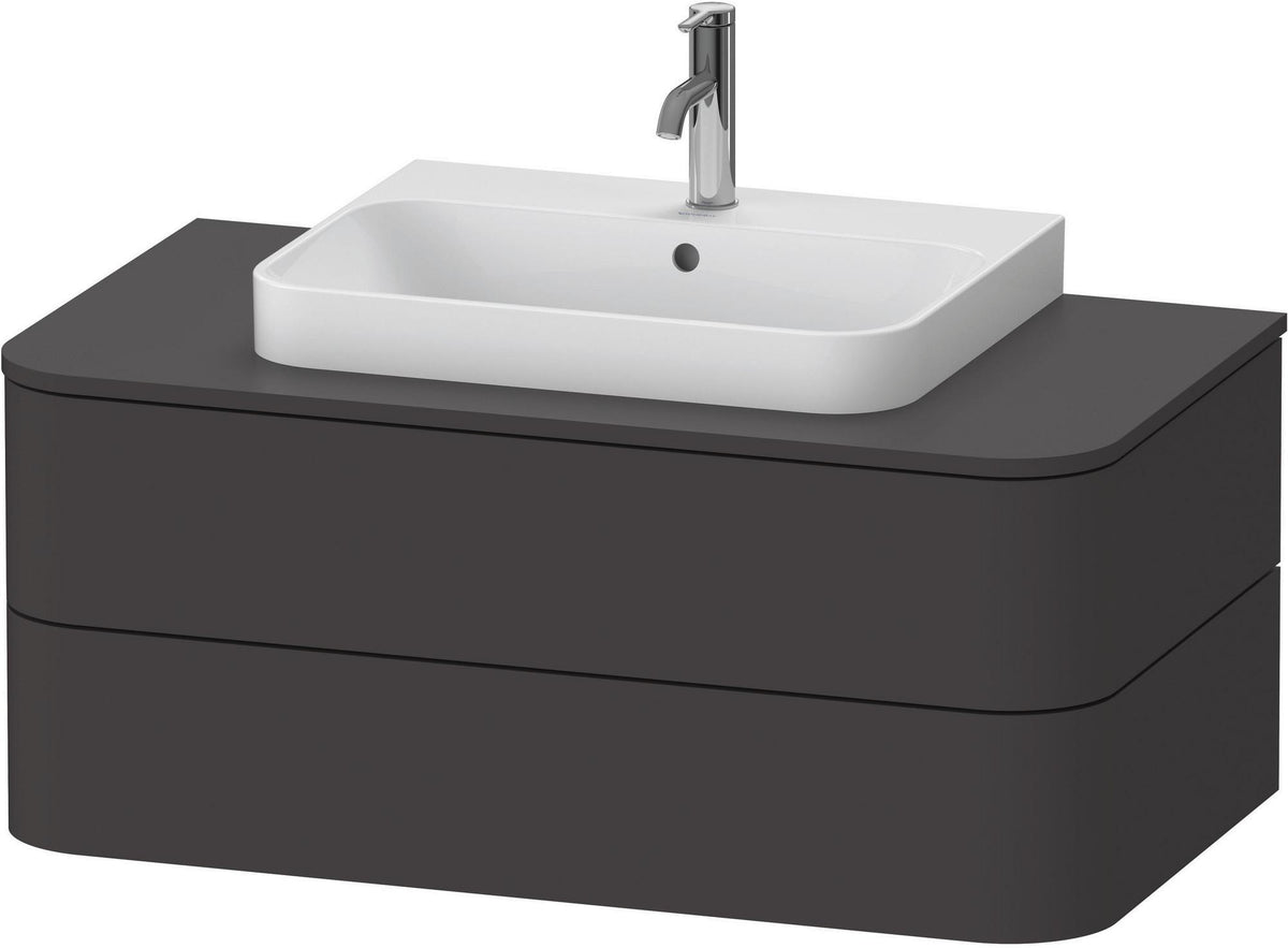 Duravit Happy D.2 Konsolenwaschtischunterbau 1000 mm taupe supermatt mit LED-Innenbeleuchtung und Tip-On