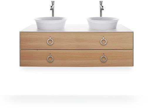 DURAVIT White Tulip Waschtischunterbau 1300 mm, 2 Schubkästen, wandhängend, Weiß Seidenmatt