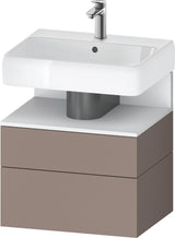 DURAVIT Qatego Waschtischunterbau 590 mm wandhängend, 1 Auszug, weiß Hochglanz, Nische Eiche Schwarz