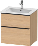 DURAVIT D-Neo Waschtischunterbau 610 mm Eiche Schwarz mit Bronze Griff – wandhängend