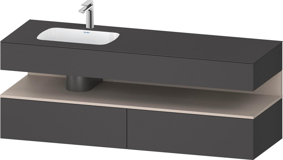 DURAVIT Qatego Studio F. A. Porsche Einbauwaschtisch mit Konsolenwaschtischunterbau 1600 mm Weiß Matt