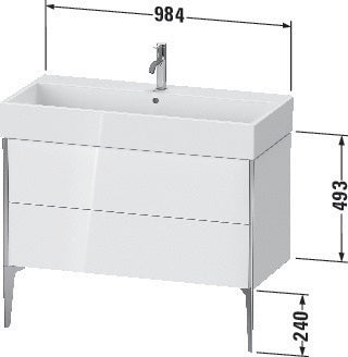 Duravit Waschtischunterbau XViu 984 mm weiß matt mit Tip-On-Technik für Vero Air