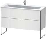 Duravit XSquare Waschtischunterbau 1210 mm mit zwei Auszügen in Außenfarbe Taubenblau matt