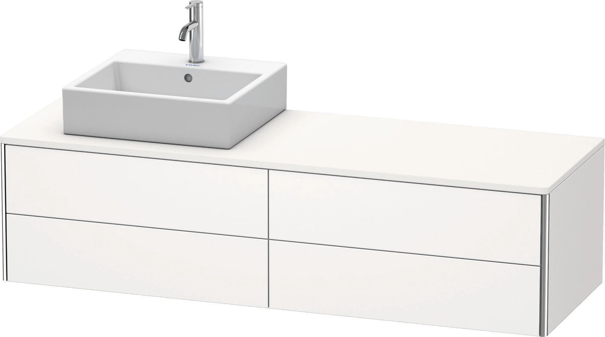 Duravit XSquare Waschtischunterbau 1600 mm, betongrau matt, 4 Schubkästen, wandhängend, Becken links