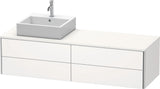 Duravit XSquare Waschtischunterbau 1600 mm, betongrau matt, 4 Schubkästen, wandhängend, Becken links