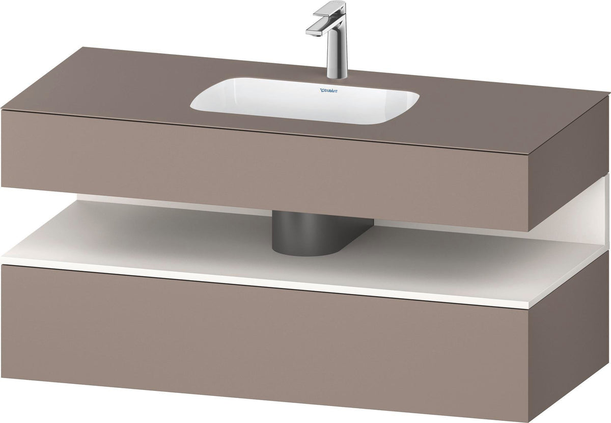 DURAVIT Qatego Studio F. A. Porsche Einbauwaschtisch mit Konsolenwaschtischunterbau 1200 mm Weiß Matt