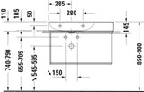 DURAVIT DuraSquare Metallkonsole mit Handtuchhalter links/rechts, chrom – 865 mm
