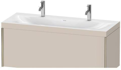 Duravit Möbelwaschtischset XViu 1200x480mm mit Unterbau, 1 Auszug, Nussbaum Mitte